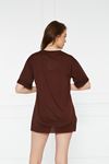 Kadın Kol Katlı Yırtmaçlı Salaş Oversize Tshirt