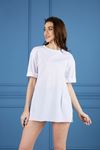 Kadın Kol Katlı Yırtmaçlı Salaş Oversize Tshirt