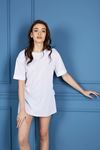 Kadın Kol Katlı Yırtmaçlı Salaş Oversize Tshirt
