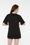 Kadın Kol Katlı Yırtmaçlı Salaş Oversize Tshirt