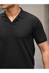 Erkek Slim Fit Waffle Kumaş Patlı ( V ) T-Shirt