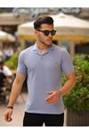 Erkek Slim Fit Waffle Kumaş Patlı ( V ) T-Shirt
