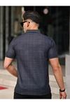 Erkek Kıvrılmaz Polo Yaka Cepsiz Slim Fit Desenli T-shirt