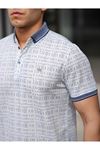 Erkek Kıvrılmaz Polo Yaka Cepsiz Slim Fit Desenli T-shirt
