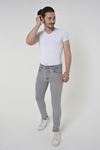 Erkek Trend Slim Fit Gri Kot Pantolon