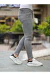 Erkek Trend Slim Fit Gri Kot Pantolon