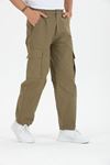 Erkek Kargo Cep Bol Paça Kahve Baggy Pantolon