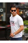 Stockholm Baskılı Sıfır Yaka T-Shirt