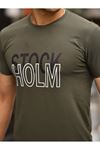 Stockholm Baskılı Sıfır Yaka T-Shirt
