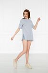 Kadın Kol Katlı Yırtmaçlı Salaş Oversize Tshirt