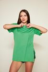 Kadın Kol Katlı Yırtmaçlı Salaş Oversize Tshirt