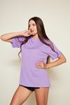 Kadın Kol Katlı Yırtmaçlı Salaş Oversize Tshirt