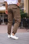 Erkek Paraşüt Kumaş Tarz Cepli Paça Ve Bel Lastikli Jogger Spor Pantolon