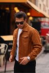Erkek Oversize Rahat Mevsimlik Taba Kaşe Ceket
