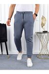 Erkek Beli Lastikli Şardonlu Jogger Lacivert Eşofman Altı