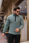 Yarım Fermuarlı Peluş Sweatshirt