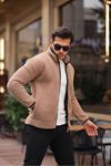Yan Cepli Tam Fermuarlı Peluş Sweatshirt