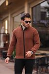Yan Cepli Tam Fermuarlı Peluş Sweatshirt