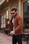 Yan Cepli Tam Fermuarlı Peluş Sweatshirt