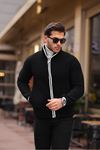 Yan Cepli Tam Fermuarlı Peluş Sweatshirt