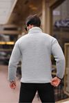 Yan Cepli Tam Fermuarlı Peluş Sweatshirt