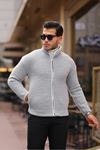 Yan Cepli Tam Fermuarlı Peluş Sweatshirt
