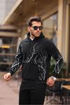 ŞİMŞEK DESENLİ KAPÜŞONLU SWEATSHİRT