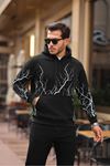 ŞİMŞEK DESENLİ KAPÜŞONLU SWEATSHİRT