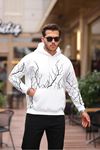 ŞİMŞEK DESENLİ KAPÜŞONLU SWEATSHİRT