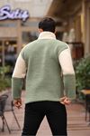 Yarım Fermuarlı Çift Renk Peluş Sweatshirt