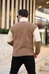 Yarım Fermuarlı Çift Renk Peluş Sweatshirt
