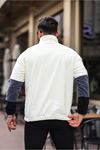 Yarım Fermuarlı Üç Renk Polar Sweatshirt