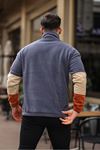 Yarım Fermuarlı Üç Renk Polar Sweatshirt