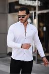 Düz Çıtçıtlı Slim Fit Kot Gömlek