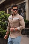 Slim Fit Ön Şerit Detaylı Çıtçıtlı Kot Gömlek
