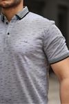 Erkek Kıvrılmaz Polo Yaka Cepsiz Slim Fit Desenli T-Shirt