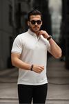 Erkek Kıvrılmaz Polo Yaka  Slim Fit Çizgili T-Shirt