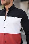 Üç Renk Slim Fit Likralı Kot Gömlek