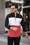 Üç Renk Slim Fit Likralı Kot Gömlek