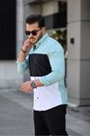 Üç Renk Slim Fit Likralı Kot Gömlek