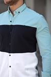 Üç Renk Slim Fit Likralı Kot Gömlek