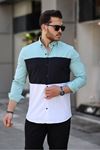 Üç Renk Slim Fit Likralı Kot Gömlek