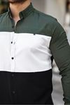 Üç Renk Slim Fit Likralı Kot Gömlek