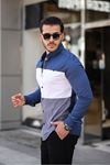 Üç Renk Slim Fit Likralı Kot Gömlek