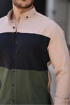 Üç Renk Slim Fit Likralı Kot Gömlek