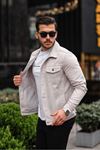 Erkek A Kalite Slim Fit Denim Kot Ceket