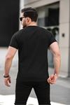 Erkek Kendinden Çizgili Slim Fit T-Shirt