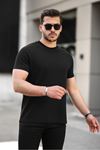 Erkek Kendinden Çizgili Slim Fit T-Shirt