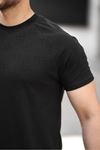Erkek Kendinden Desenli Slim Fit T-Shirt