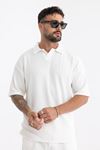 Erkek Basic Polo Yaka Tişört Şort Beyaz Ikili Takım